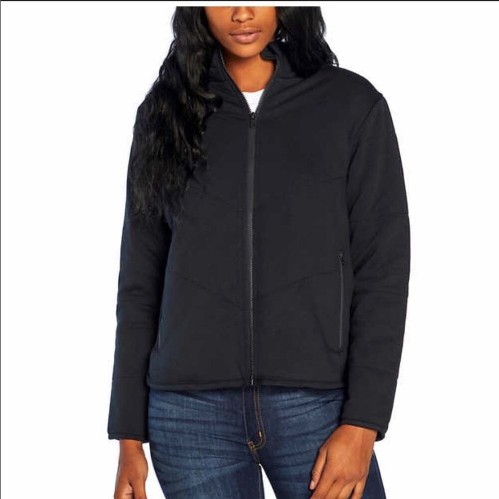 Three Dots Women’s  Knit  Quilted Black Jacket size L